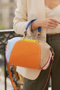 ZZ052 Orange Multicolor Leather Handbag