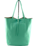 D80 Mint Italian Basic  Leather Tote Bag JIJOU CAPRI