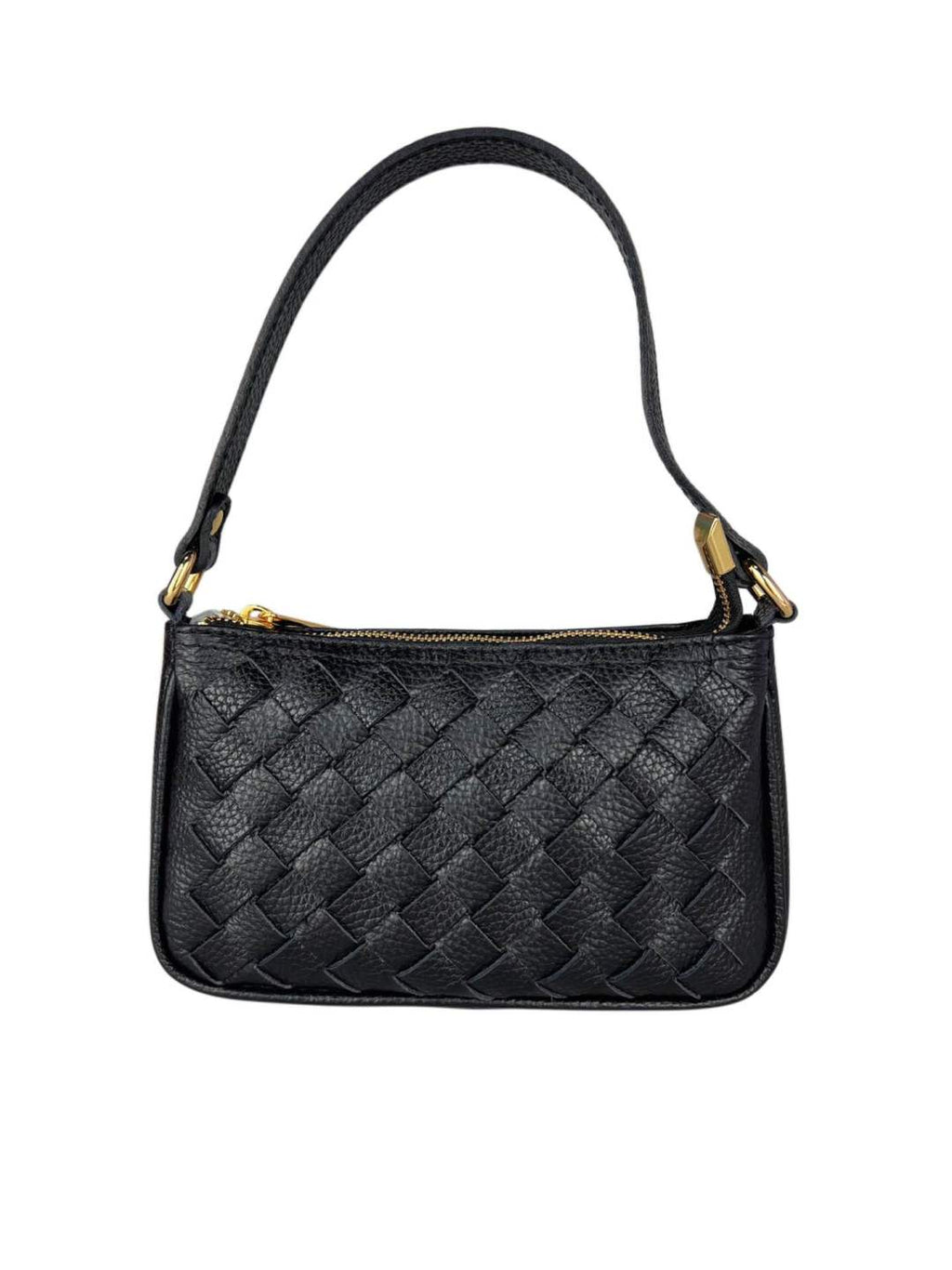 Mi093 Black Woven Mini Baguette