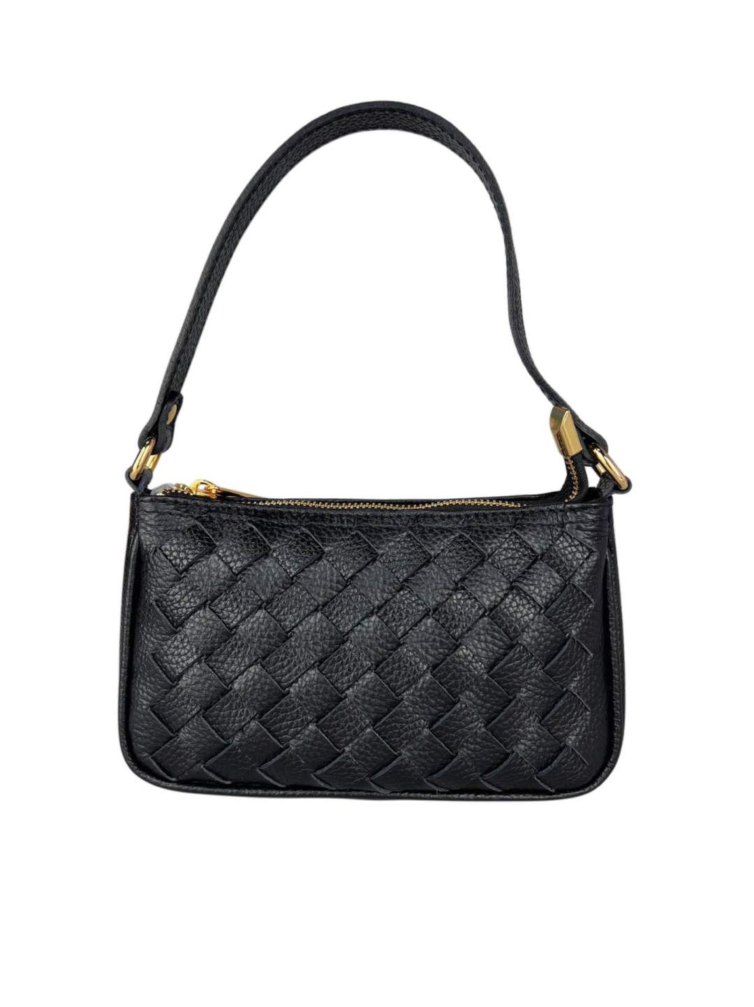 Mi093 Black Woven Mini Baguette