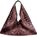 MI537 Burgundy & Pink Bandana Print Triangle Bag