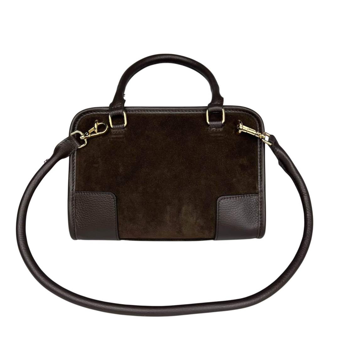 Mi148 Dark Brown Suede Amazona Saddle Bag