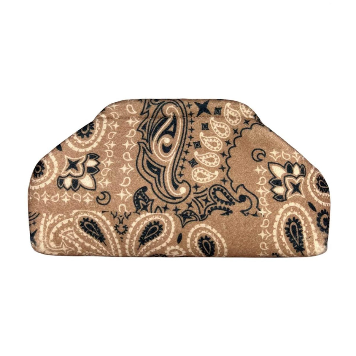 MI668 Camel Bandana Print Clutch Bag