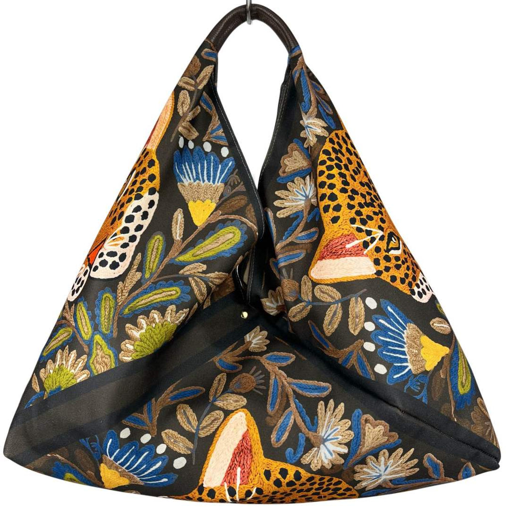 MI476 Dark Brown Leopard Print Triangle Bag