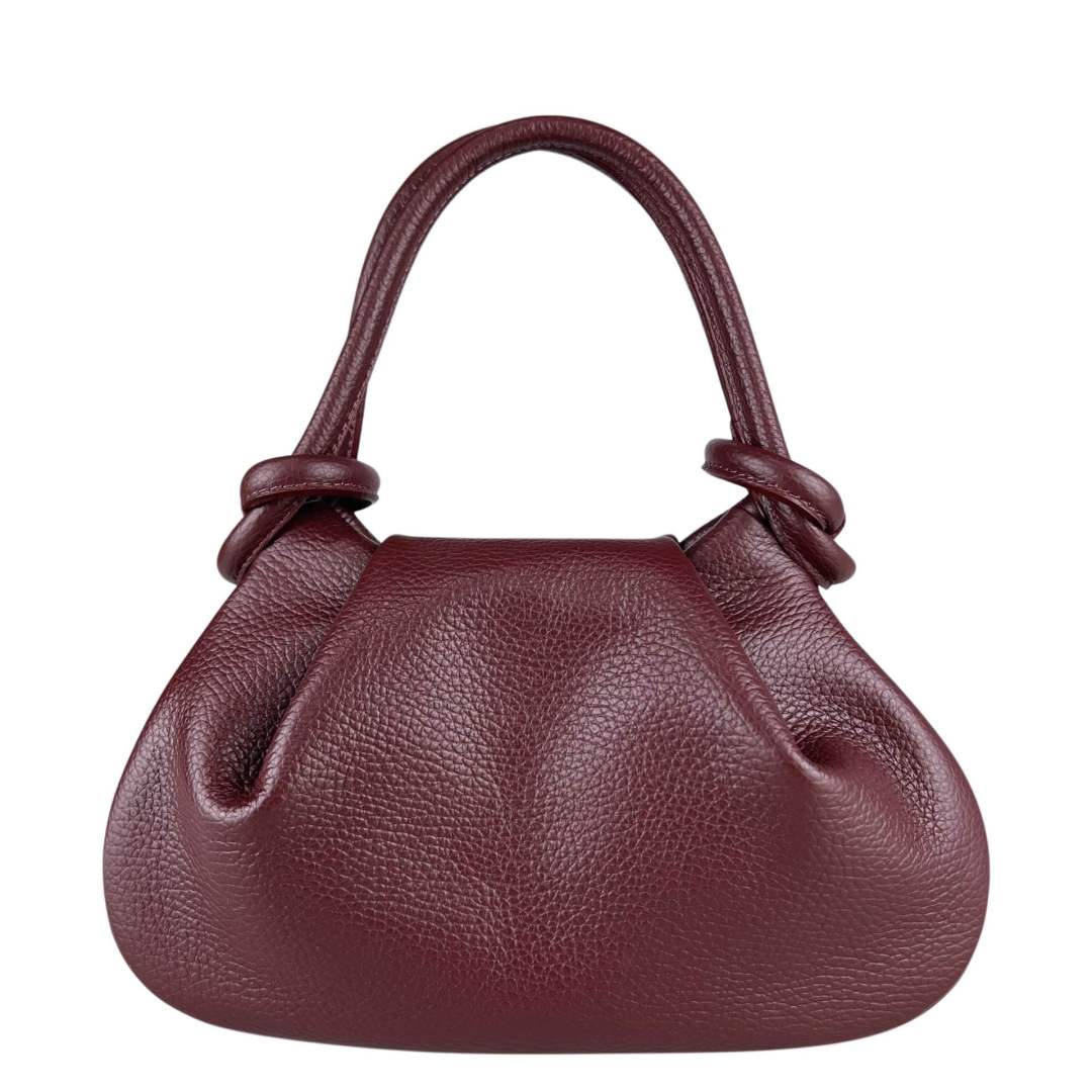 Mi185 Burgundy Knotted-Handle Bag