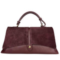 MI519 Burgundy Suede Flap Handbag