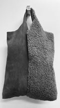 OF52 Italian Gray Open Suede & Plush Tote Bag