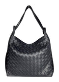 MI594 Black Woven Leather Convertible Backpack