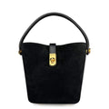 Mi130 Black Suede Bucket Bag