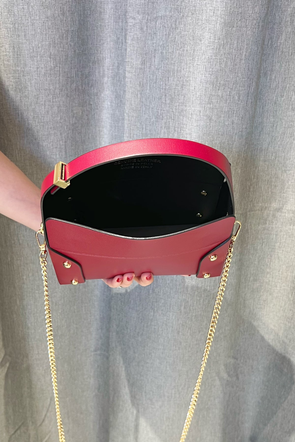 ZZ133 Red Small Smooth Leather Handbag