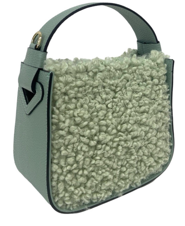 C014 Green Luxurious Leather and Textured Bag JIJOU CAPRI