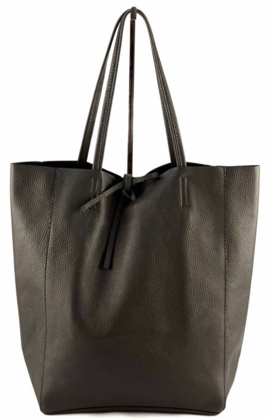 D23 Italian Basic Brown Leather Tote Bag JIJOU CAPRI