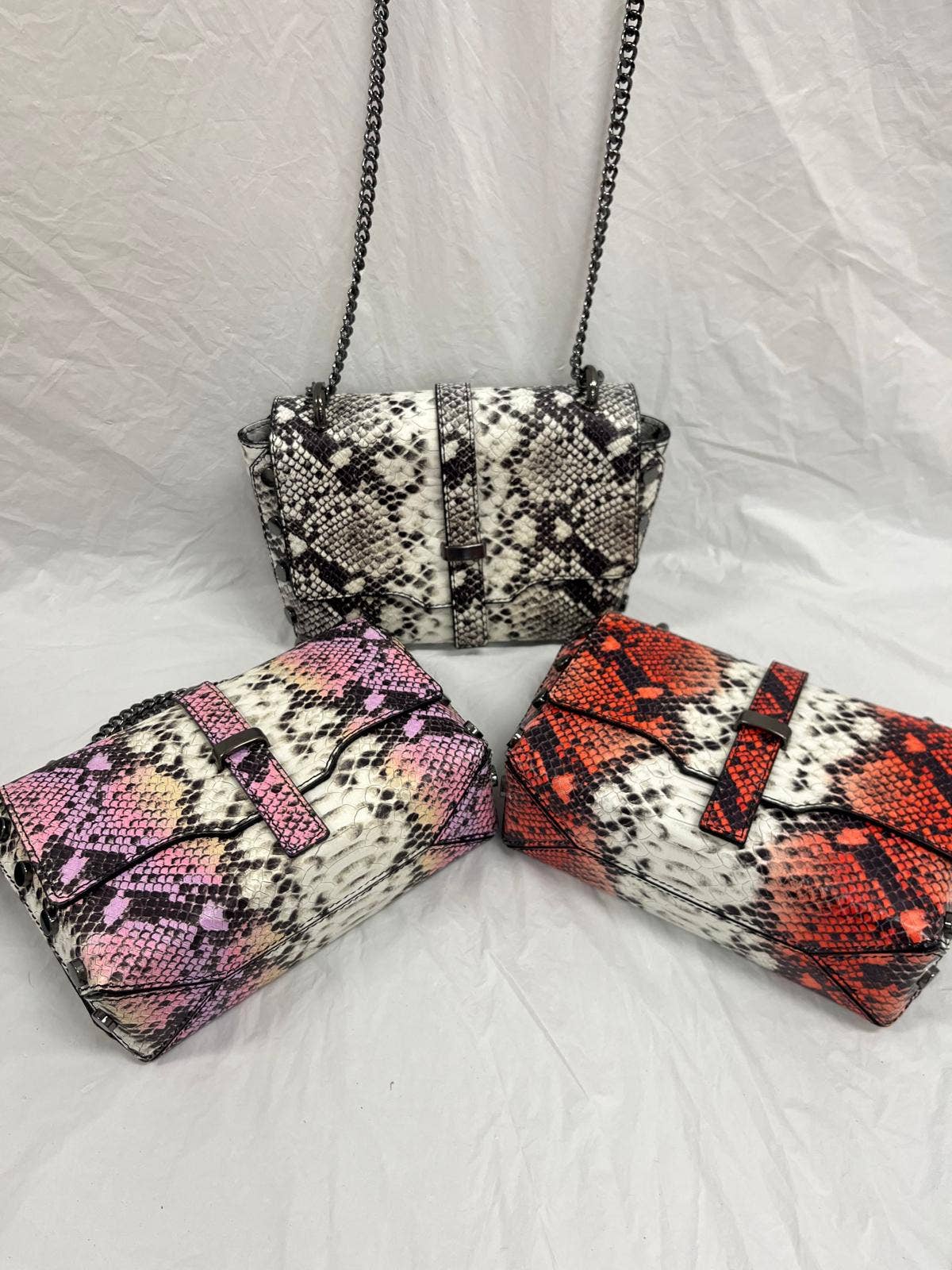 OF242 Italian Leather Printed Snake Crossbody Bag JIJOU CAPR