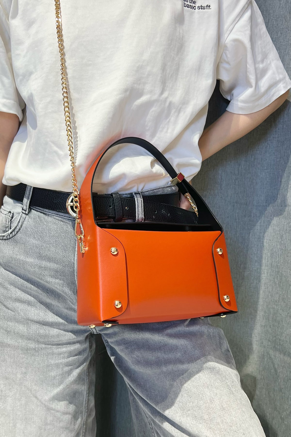 ZZ137 Rust Small Smooth Leather Handbag