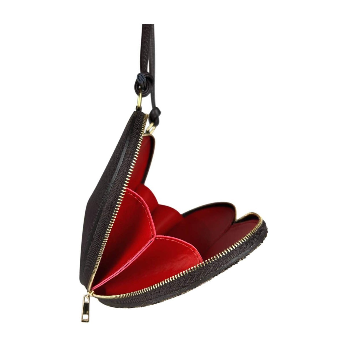 MI675 Small Spot Leopard Pony Hair Heart Bag