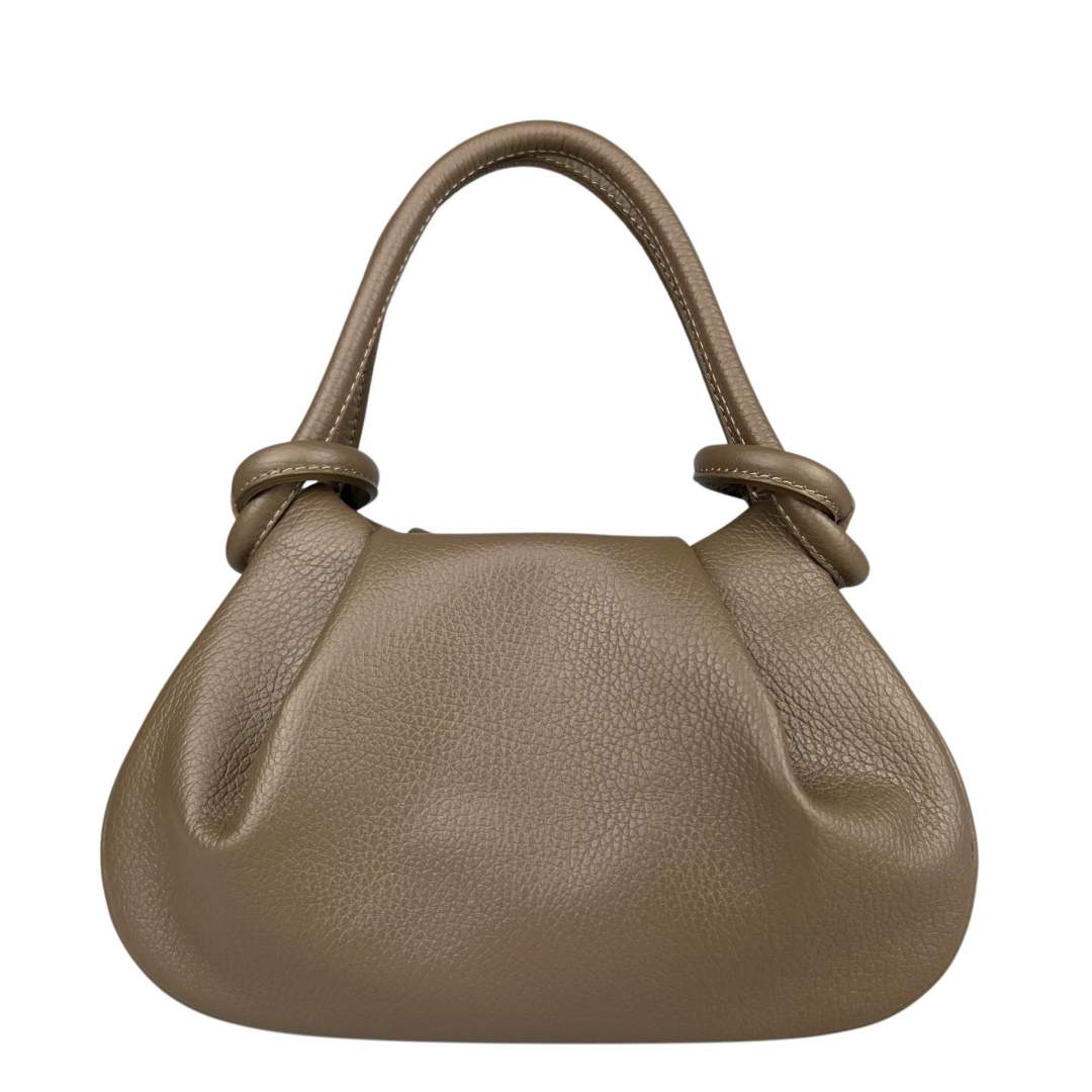 Mi184 Dark Taupe Knotted-Handle Bag