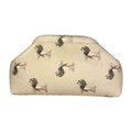 MI672 Beige Dachshund Print Clutch Bag