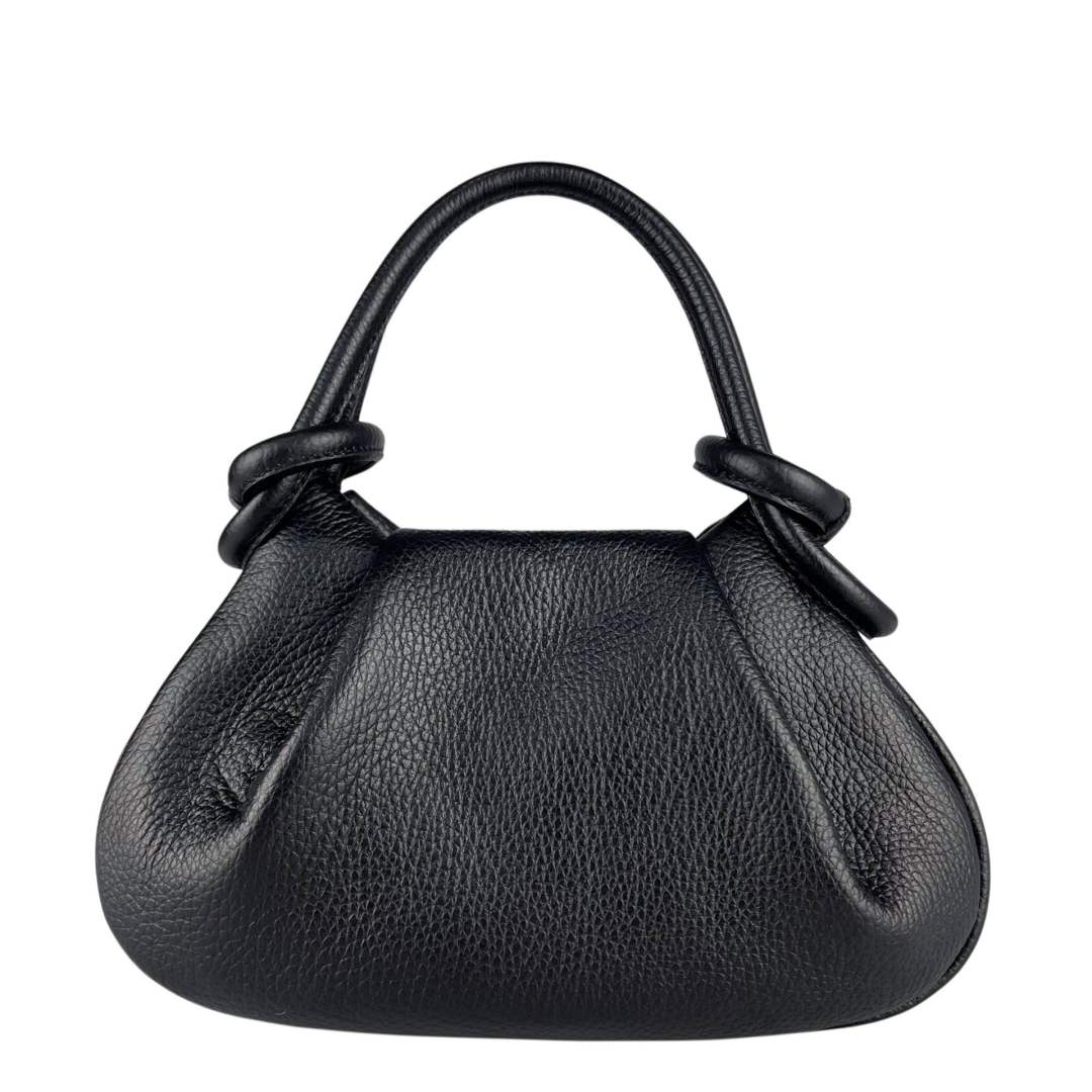 Mi187 Black Knotted-Handle Bag