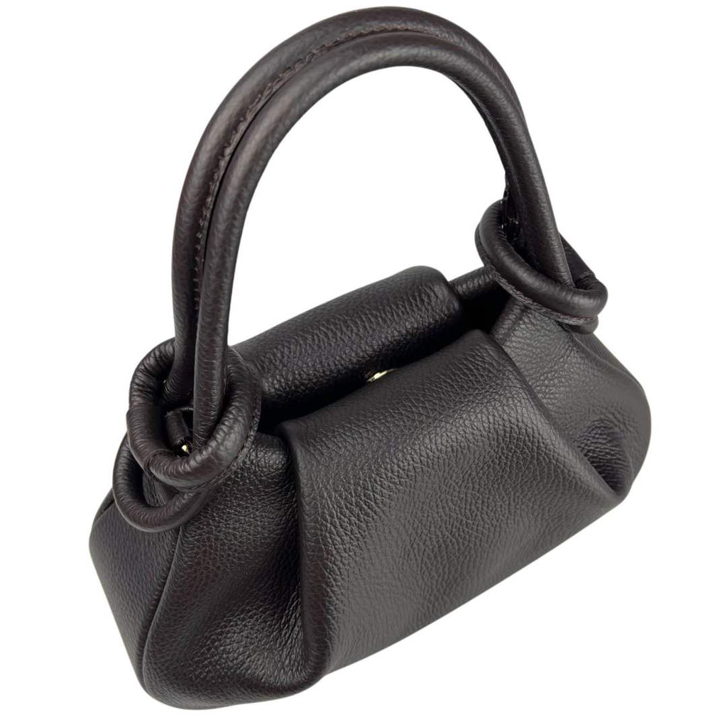 Mi181 Dark Brown Knotted-Handle Bag