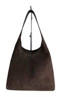 MI589 Dark Brown Suede Hobo Bag