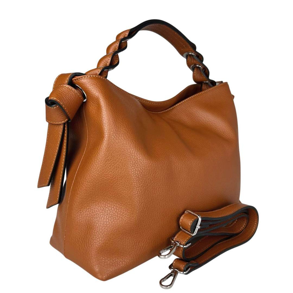 MI507 Tan Leather Hobo Bag