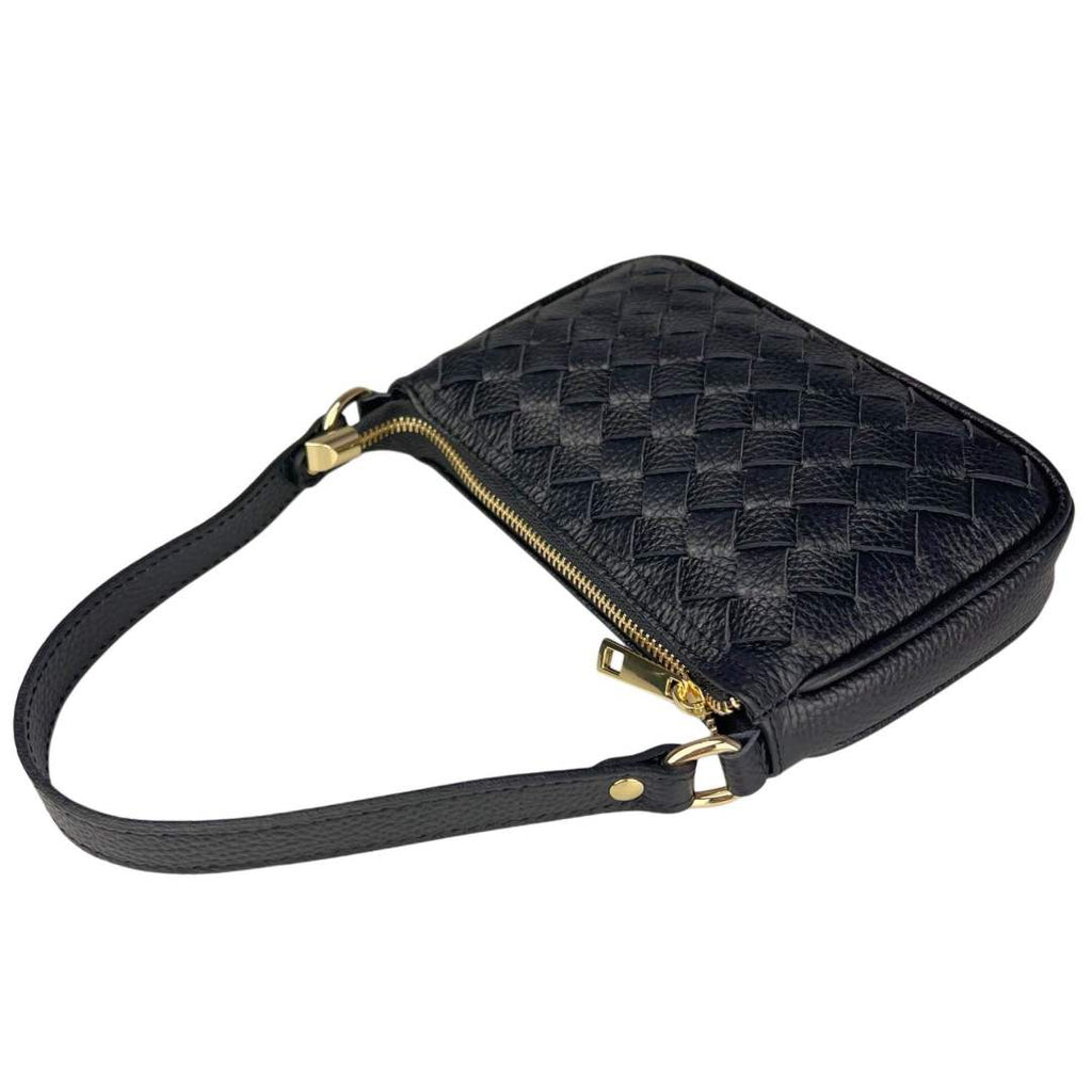 Mi093 Black Woven Mini Baguette