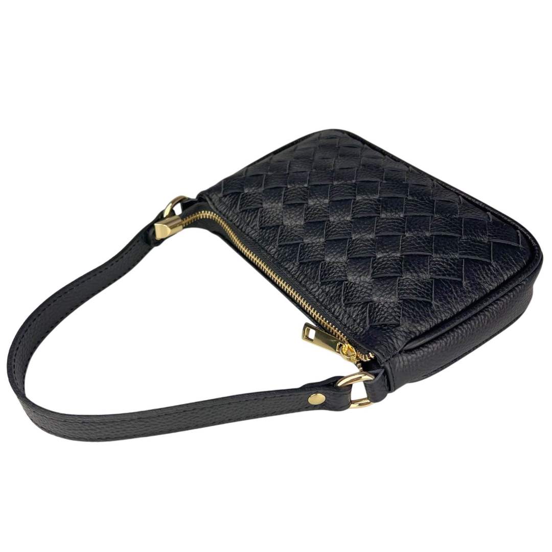 Mi093 Black Woven Mini Baguette