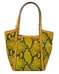 IT7M Italian Mustard Leather Snake Printed Crossbody Bag