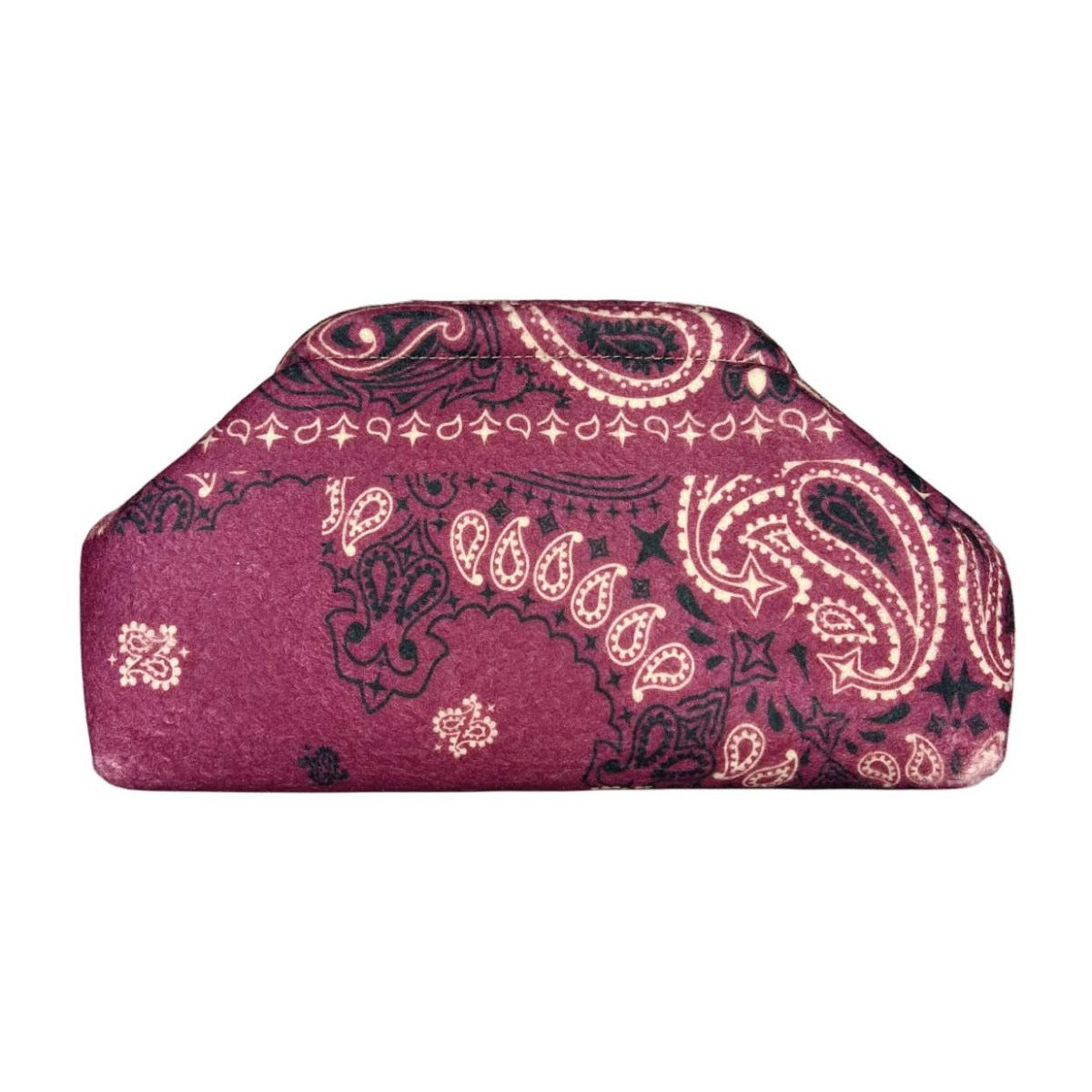MI666 Plum Bandana Print Clutch Bag