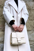 LCELCR Italian Cream Elegant Structured Handbag Top Handle