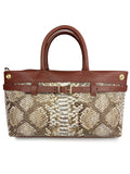 Mi237 Brown Python-Print Bag