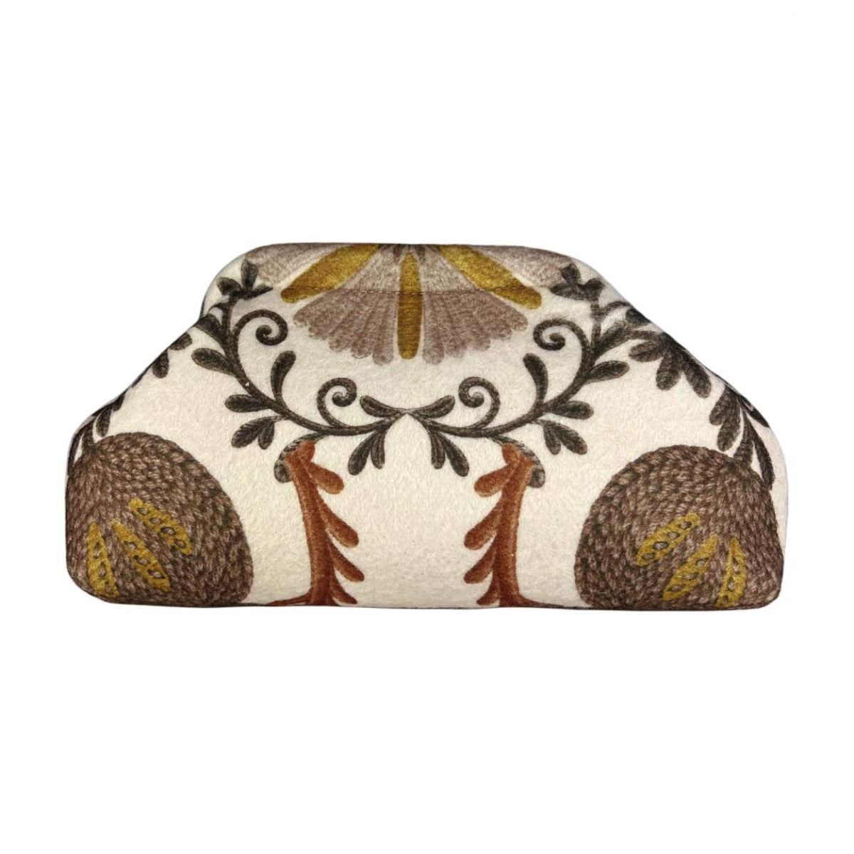 MI650 Beige Botanical Print Clutch Bag