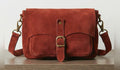 ZZ168 Burgundy Suede Crossbody Bag