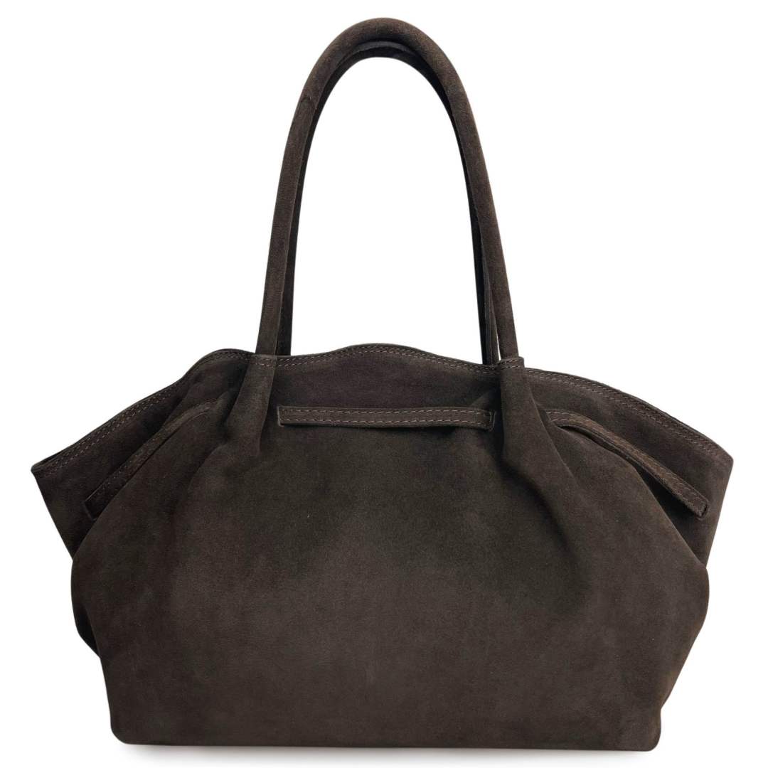 MI487 Dark Brown Suede Shopper Bag
