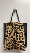 OF51 Leather & Calf Hair Leopard Tote Bag JIJOU CAPRI