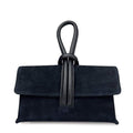 Mi113 Black Suede Knot Pochette