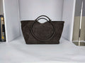 DM017 Dark Brown Suede Tote Bag