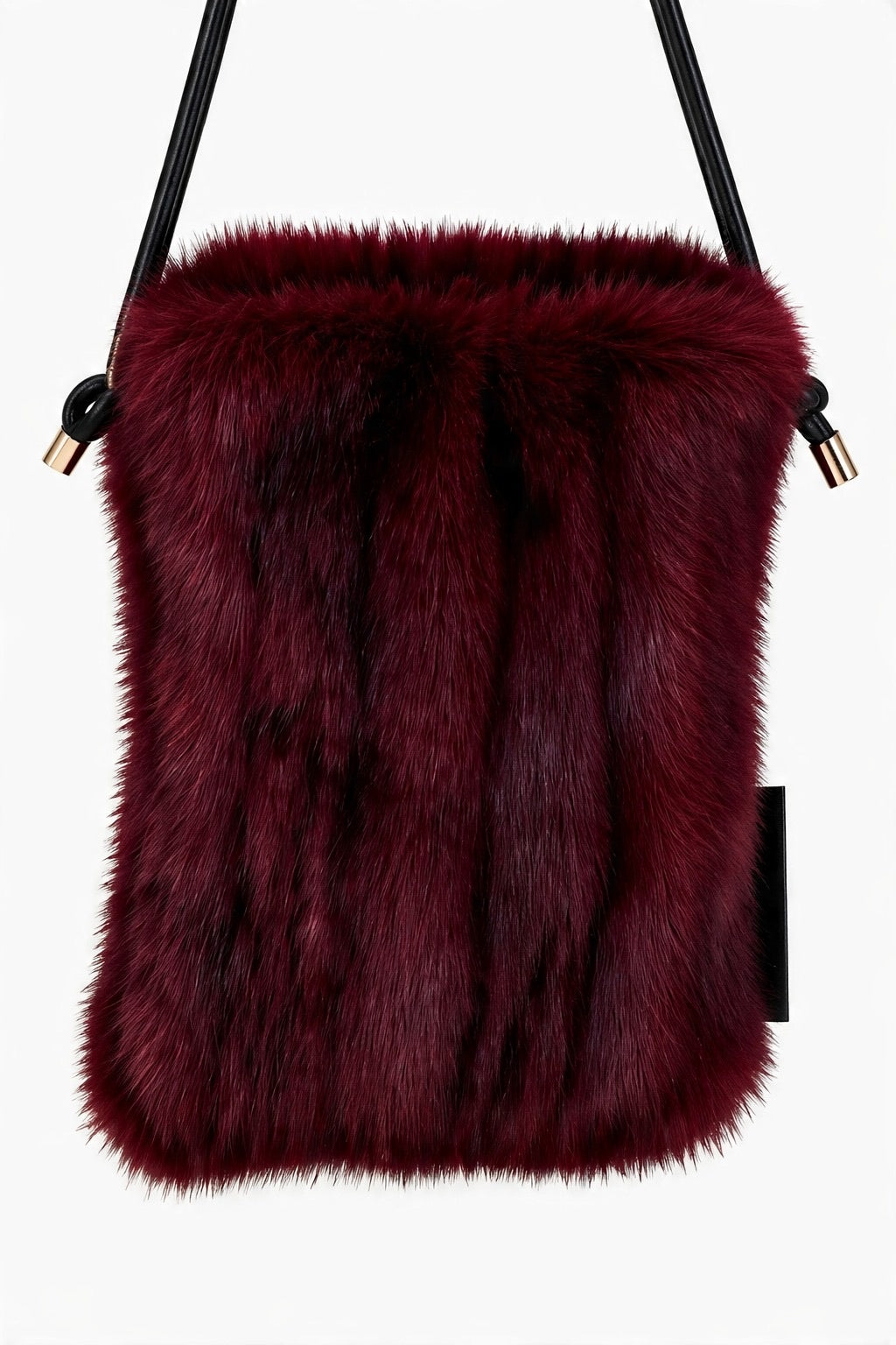 JA014 Wine Faux Fur Phone Bag