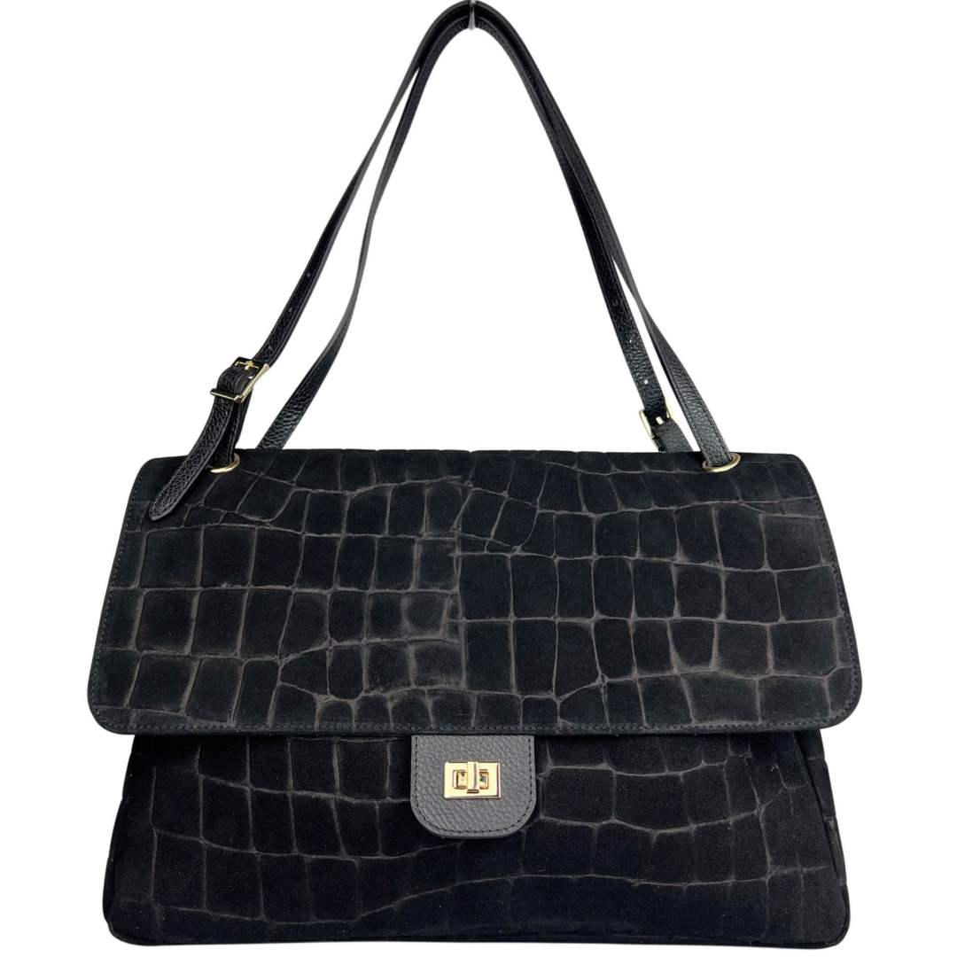 Mi285 Black Flap Bag