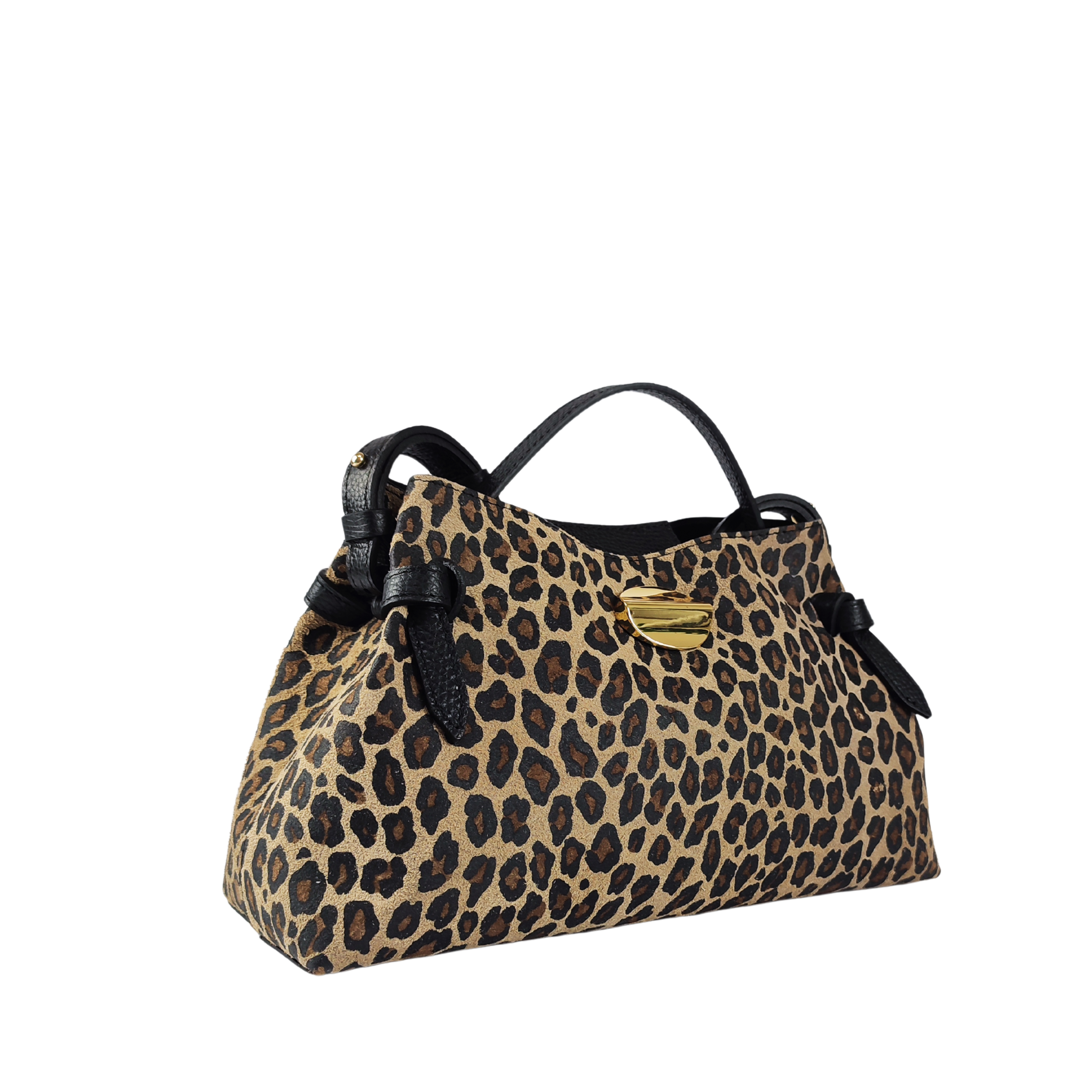DM036 Animal Print Suede Shoulder Bag