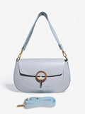 BM580 Sky Blue Leather Shoulder Bag