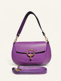 BM574 Purple Leather Shoulder Bag