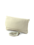 BM737 Cream Leather Clutch Bag
