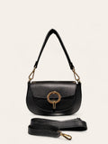 BM601 Black Leather Shoulder Bag