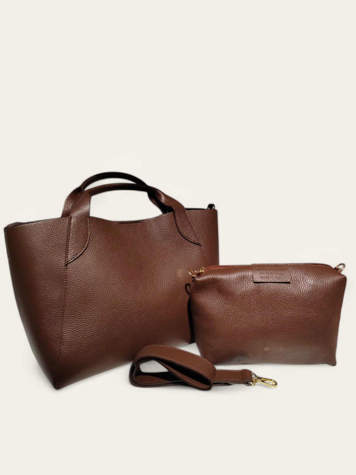 BM473 Mocha Leather Tote Bag