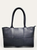 BM429 Navy Leather Tote Bag
