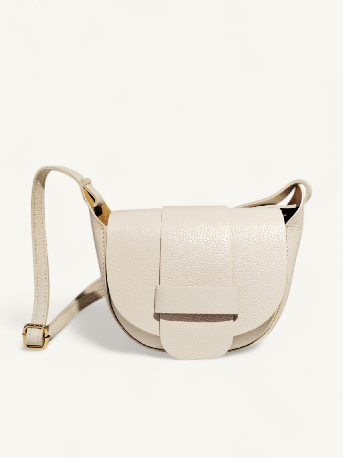 BM777 Cream Leather Crossbody Bag