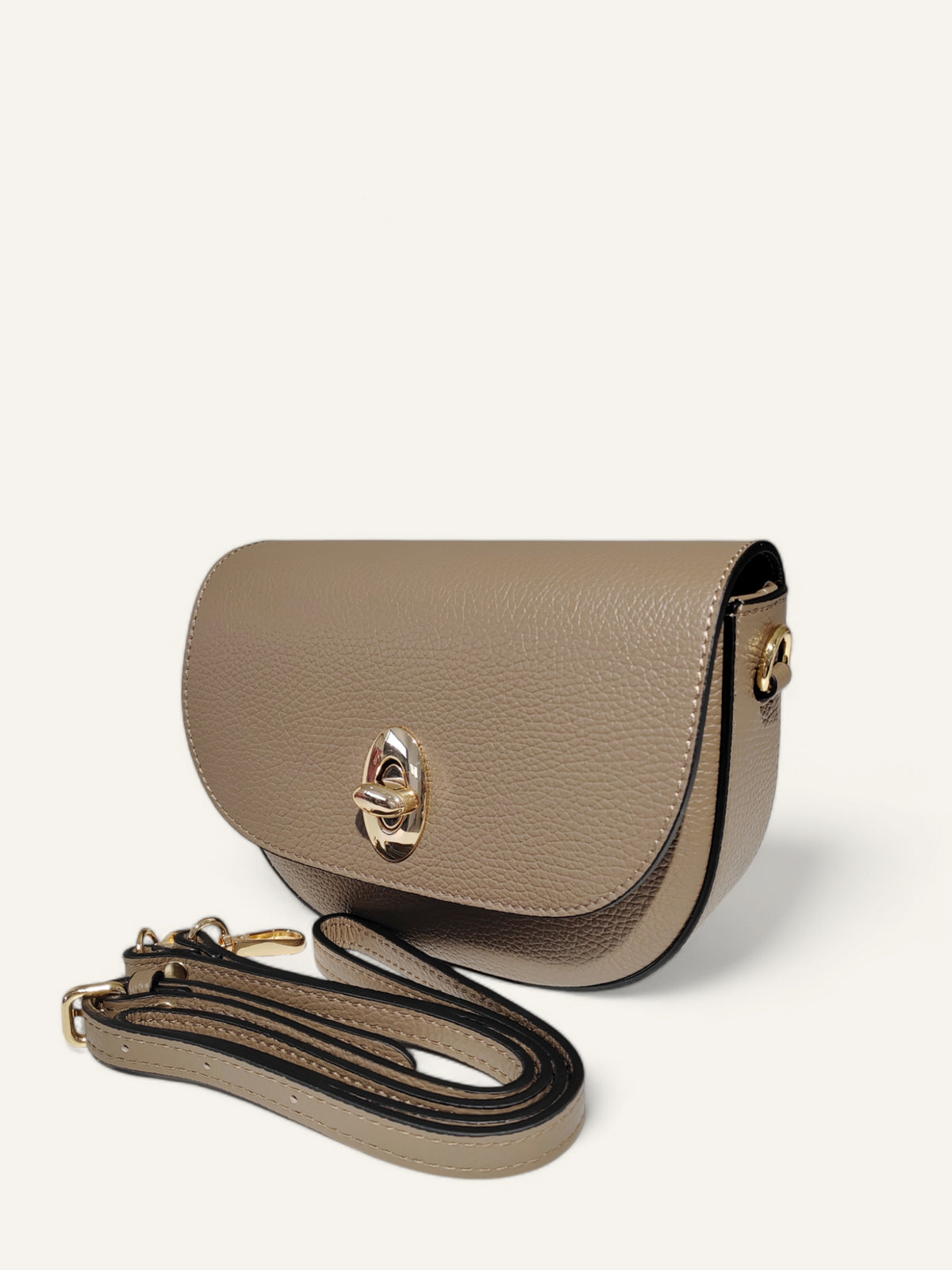 BM531 Taupe Leather Crossbody Bag