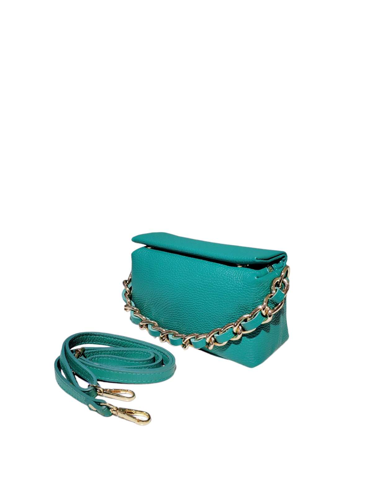 BM591 Turquoise Leather Crossbody Bag