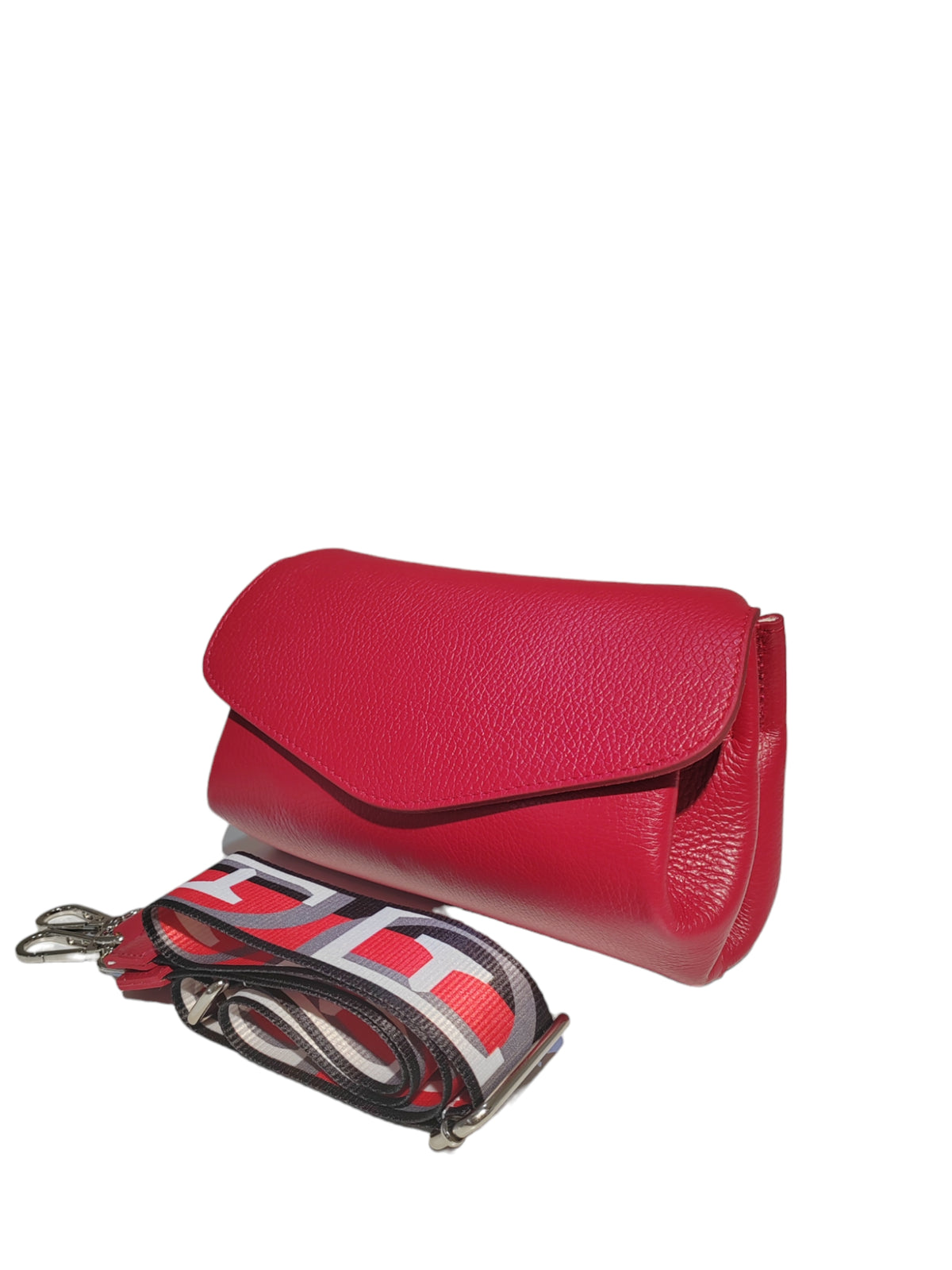 BM517 Dark Red Leather Crossbody Bag